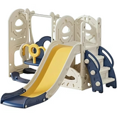 Children Playground Slide and Swing Set - Swings & Slide Combo (Multicolor)